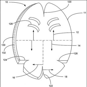 Schemat podkładki ochronnej na głowę
