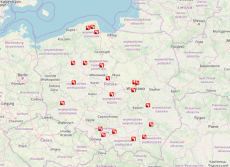 aktualna mapa rejestratorów przejazdu na czerwonym świetle