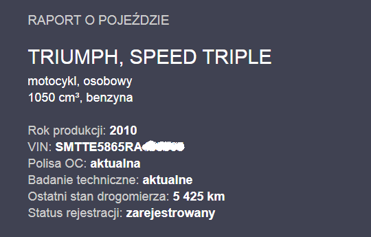dane o pojeździe cepik