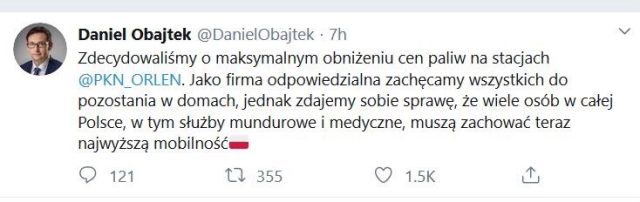 orlen obniża cenę paliw