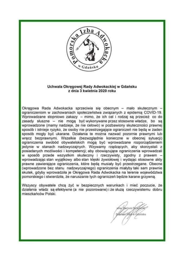 mandat podczas epidemii podstawa prawna