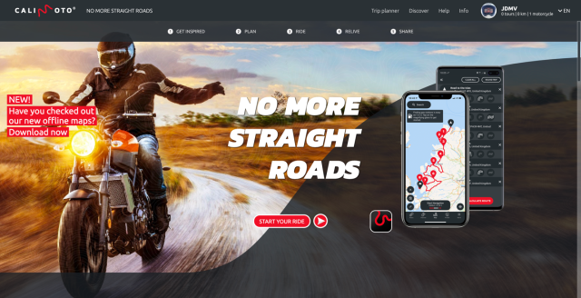 Aplikacje na telefon dla motocyklist&oacute;w – Calimoto [RECENZJA, TEST, OPIS FUNKCJI]