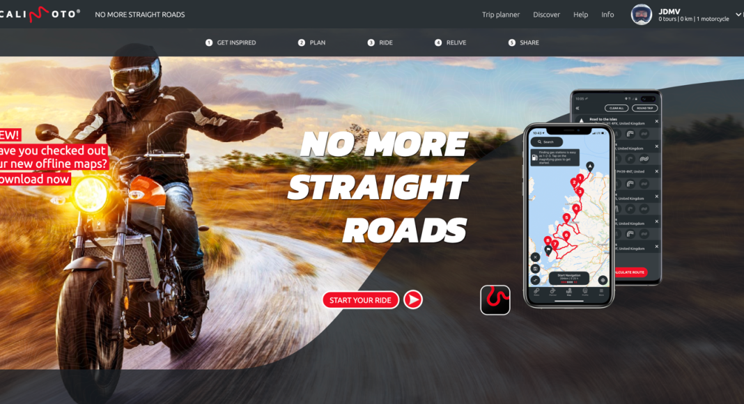 Okładka Calimoto strona www nawigacja motocyklowa
