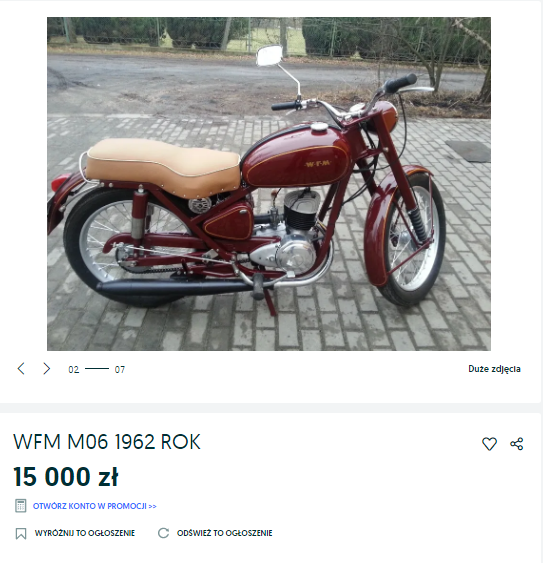 Ile kosztuje odrestaurowana WFM M06