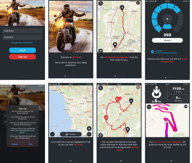 Aplikacje na telefon dla motocyklist&oacute;w – Calimoto [RECENZJA, TEST, OPIS FUNKCJI]