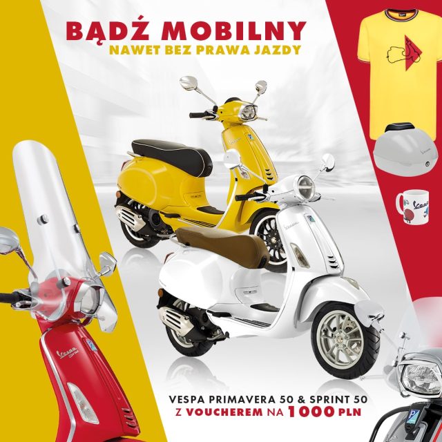 Vespa Primavera 50 oraz Vespa Sprint 50 teraz z voucherem wartości 1000 zł!