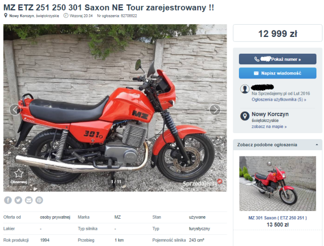 Kultowe jednoślady minionej epoki: MZ ETZ 301 &ndash; pr&oacute;ba ratowania marki [dane techniczne, cena, historia modelu, opinia]