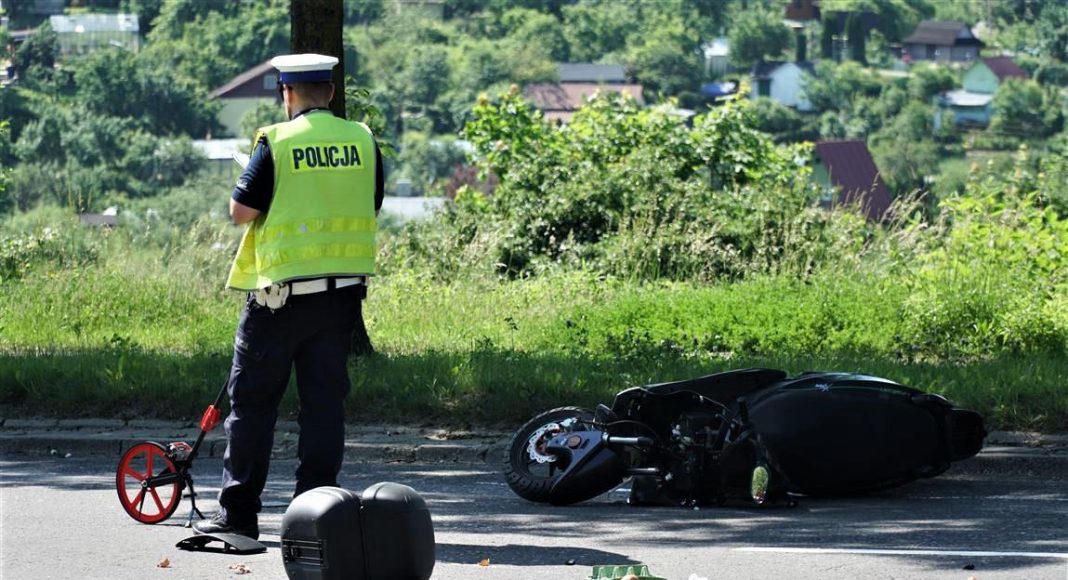 wypadek kolizja skuter policja motorower