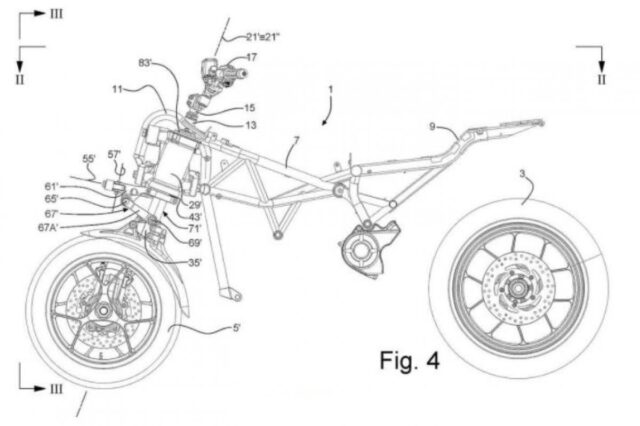 Nowe szkice patentowe trzykołowego motocykla Aprilii &#8211; rośnie konkurent Yamahy Niken