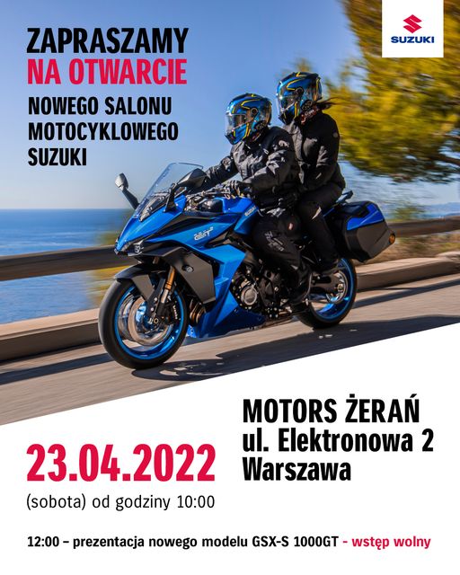 Polska premiera najnowszego Suzuki GSX-S 1000 GT 2022 w warszawskim salonie Motors Żerań