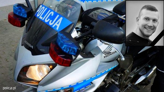 policjant na motocyklu śmierć wiatr s8