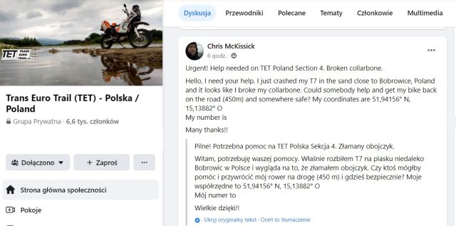 Motocykliści ruszyli z błyskawiczną pomocą obcokrajowcowi na zachodnim odcinku TET w Polsce
