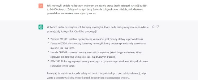 Koniec z pytaniami na forum – sztuczna inteligencja podpowie jaki olej i opony kupić do twojego motocykla! [EKSPERYMENT]