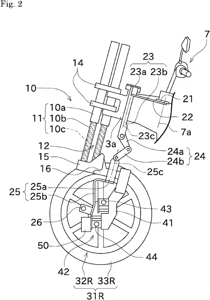 Kawasaki rozwija projekt tr&oacute;jkołowca z nietypowym przednim zawieszeniem