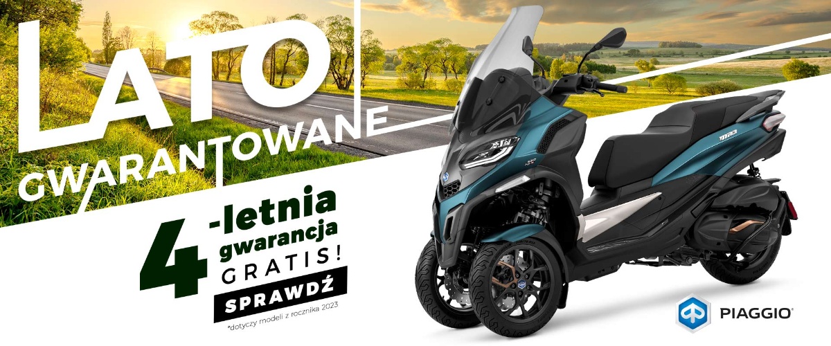 Lato gwarantowane! Motocykle i skutery Aprilia, Moto Guzzi, Piaggio i Vespa teraz z 4-letnią gwarancją!
