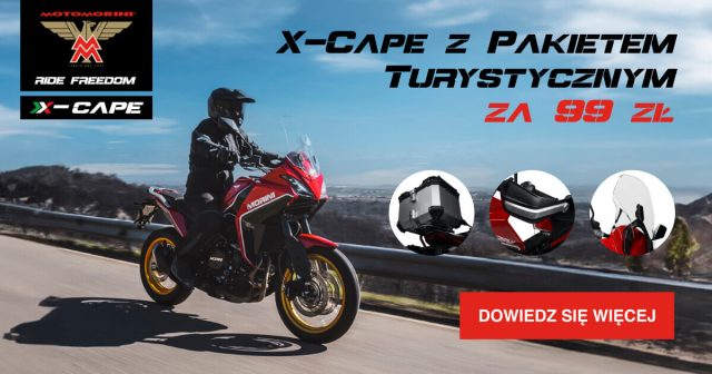 Moto Morini X-Cape teraz z pakietem turystycznych akcesori&oacute;w za jedyne 99 zł! [aluminiowy kufer, wysoka szyba, handbary]