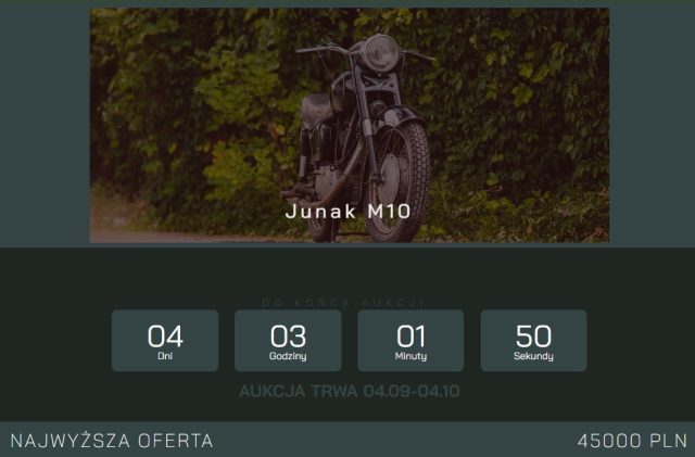 Junak z przebiegiem 819 kilometr&oacute;w wystawiony na aukcji. Cena zwala z n&oacute;g