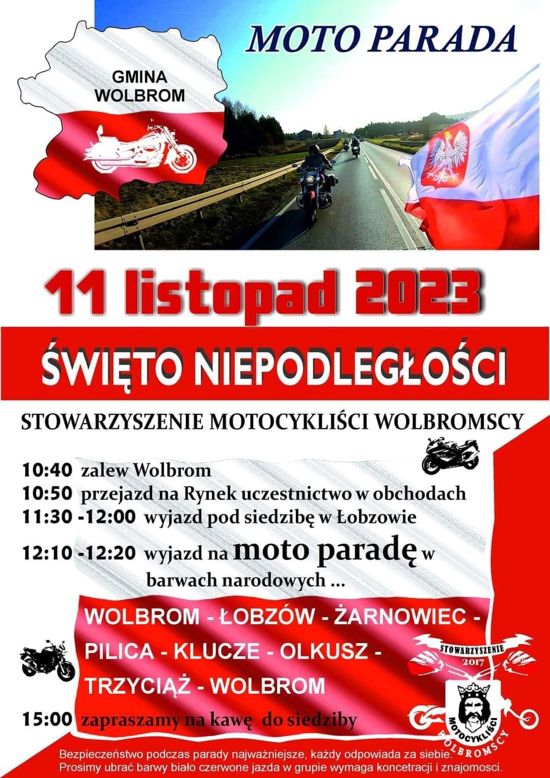 Parady motocyklowe w Narodowe Święto Niepodległości 11 listopada [kalendarz, kiedy i gdzie zlot]