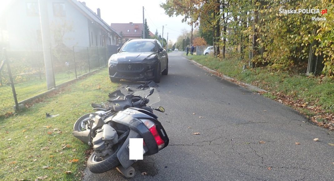 Wypadek Rybnik skuter maserati 1