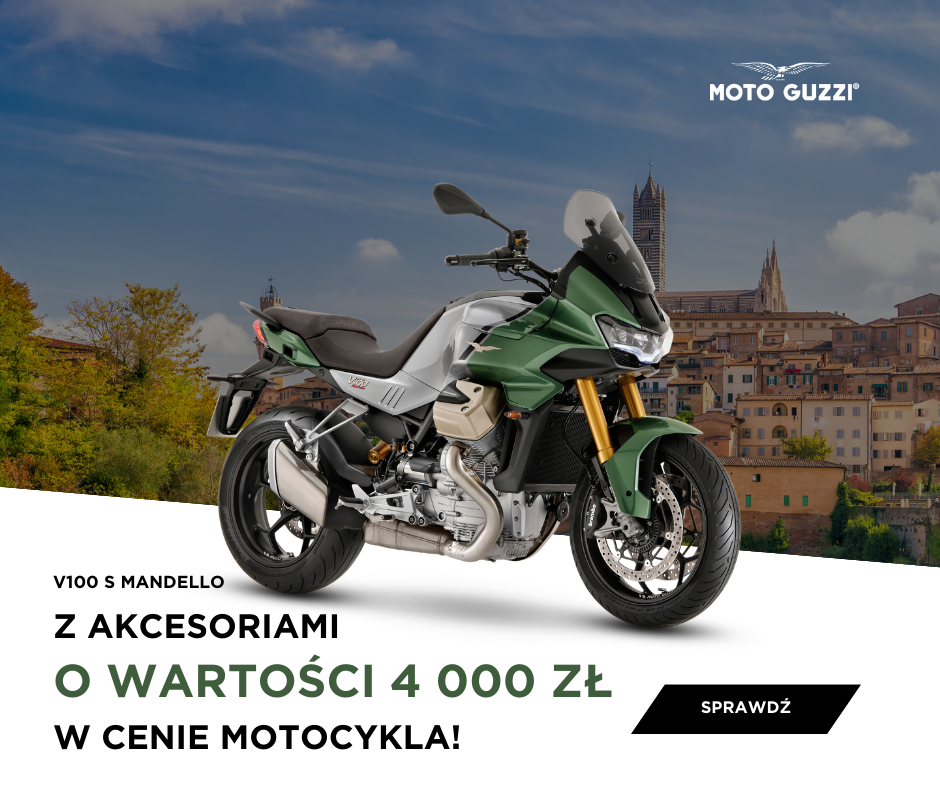 Moto Guzzi V100 Mandello – zawsze znajdziesz powód, by się nim przejechać. Teraz akcesoria lub odzież o wartości 4000 zł dostaniesz w cenie motocykla!