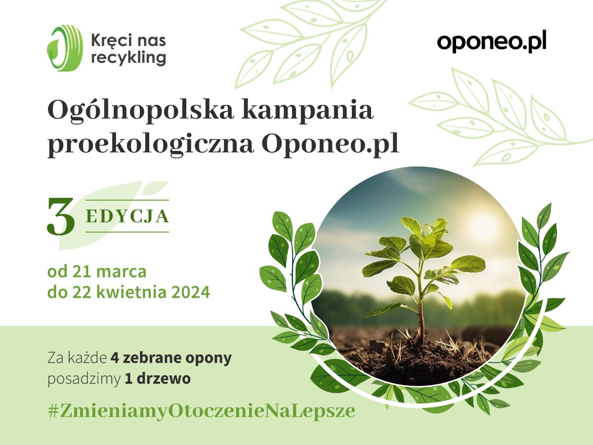 Akcja „Kręci Nas Recykling”. Firma Oponeo.pl po raz trzeci posprząta zużyte opony