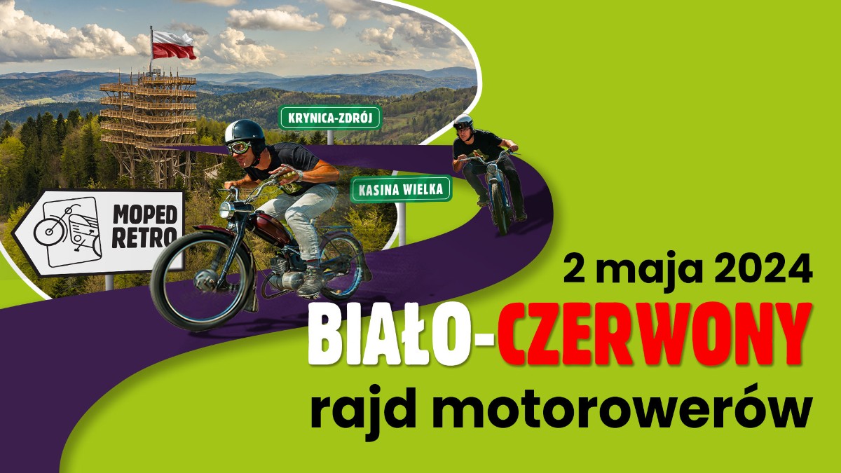 Pierwszy biało-czerwony rajd motorowerów z Krynicy-Zdroju do Kasiny Wielkiej już 2 maja!