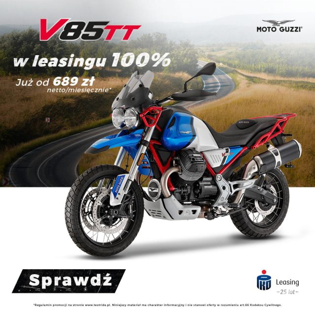 Moto Guzzi nie czeka na lato z gorącymi promocjami! Nowe V85TT lub V100 za kilkaset złotych miesięcznie!