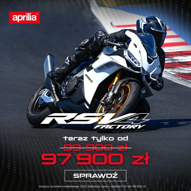 Jesień się zbliża, a z nią nadchodzi mega promocja w salonach Aprilii! Teraz RS 457, RSV4 i Tuareg w świetnych cenach!