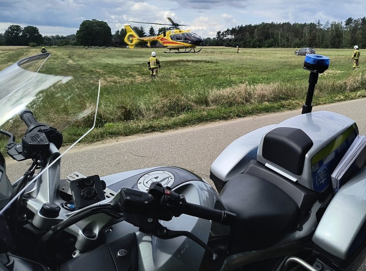 Wypadek smiglowiec Policja Plock