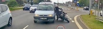 potracenie motocyklisty wypadek stop cham 2